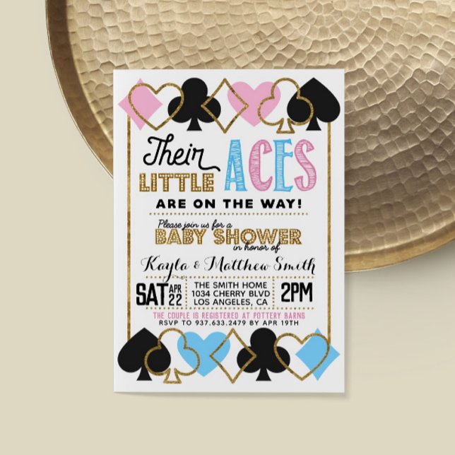 Casino Poker Twin Baby shower Invitation (Créateur téléchargé)