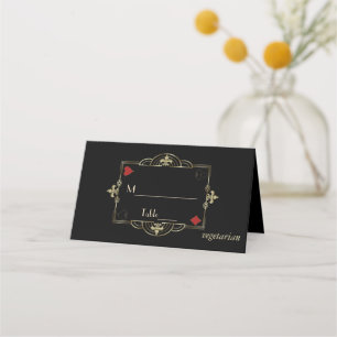 Casino Poker Vegas Art Deco Menüoption Hochzeit Platzkarte