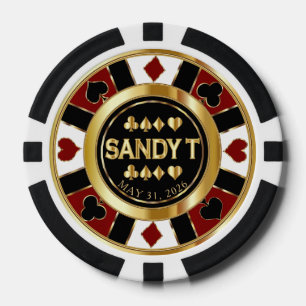 Casino-Pokerchip Las Vegas anpassen - Rot / Gold Pokerchips