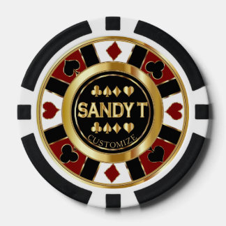 Casino-Pokerchip Las Vegas anpassen - Rot / Gold Pokerchips