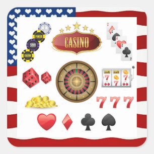 Casino Quadratischer Aufkleber