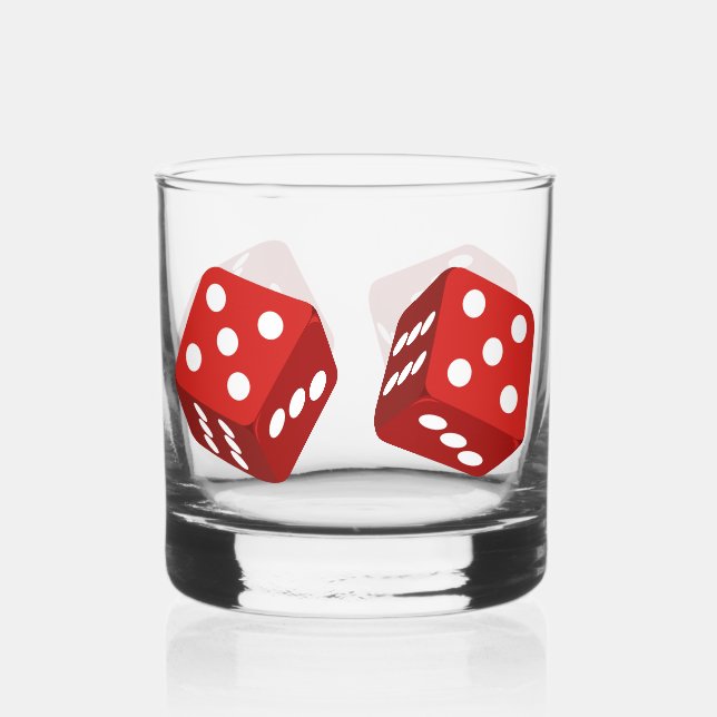 Casino Red Dice Craps Player Whiskyglas (Vorderseite)