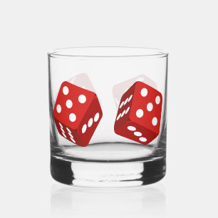 Casino Red Dice Craps Spieler Whiskyglas