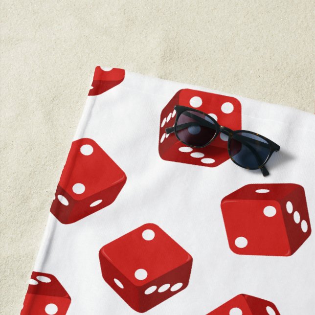 Casino Red Dice Muster Strandtuch (Beispiel)