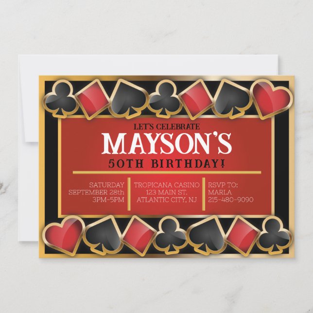 CASINO Resort Cards Anniversaire Fête Invitation (Devant)