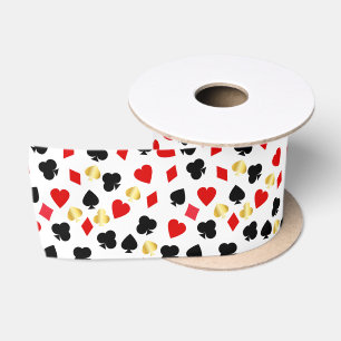 Casino Rot, Black and Gold Card Anzug Gambling Satinband