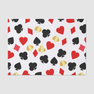 Casino Rot, Schwarz und Gold Kartenspiel Kartenfar Seidenpapier
