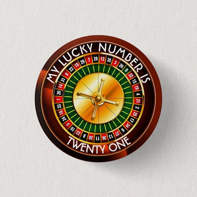Casino Roulette Rad mit Ihrer Glückszahl Button (Vorderseite)