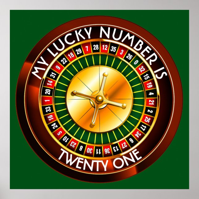 Casino Roulette Rad mit Ihrer Glückszahl Poster (Vorne)