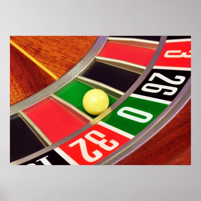 Casino Roulette Radkugel Zahl Null Spiel Poster (Vorne)