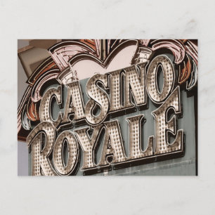 Casino Royal Retro Neon-Schriftzug Postkarte