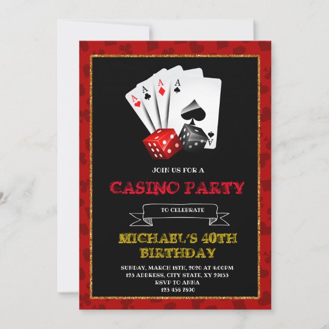 Casino Royale Party Einladung (Vorderseite)