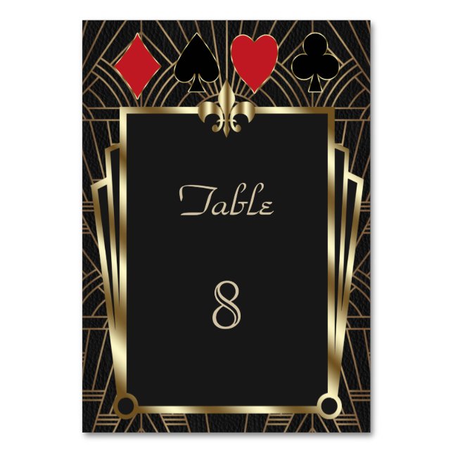 Casino Royale Poker 40. Geburtstag Party Tischnummer (Rückseite)