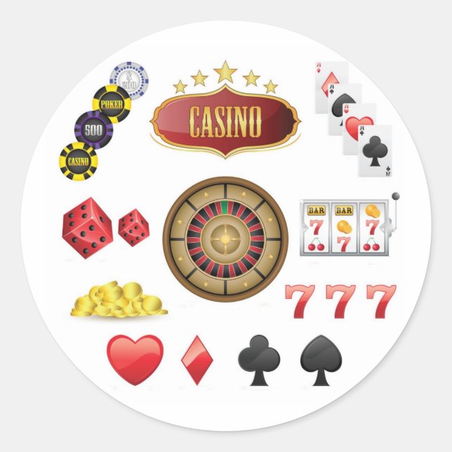 Casino Runder Aufkleber (Vorderseite)