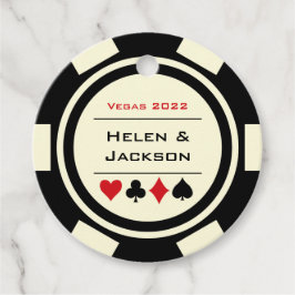 Casino Schwarz-weißer Poker Geschenkanhänger