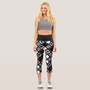 Casino Spielkarten Anzug Rodelbahn mit Aussicht Capri Leggings