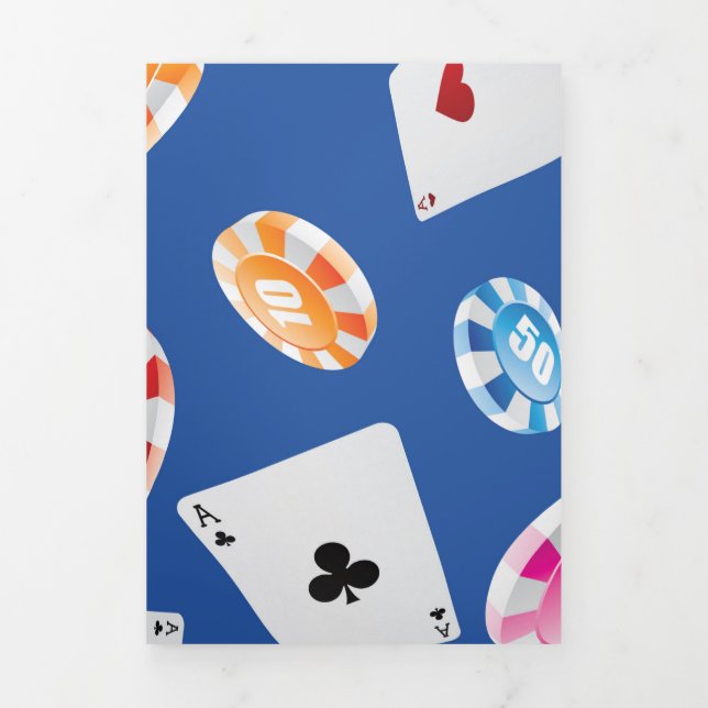 Casino, Spielzubehör Muster 6 Dreifach Gefaltete Urlaubskarte (Cover)