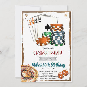 Casino-Themenparty-Einladung Einladung
