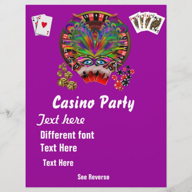 Casino Themes Masquerade 1 Siehe Anmerkungen Flyer (Vorne)