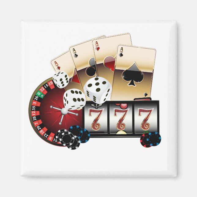 Casino, Vegas, Poker, Glücksspiel, Erwachsene Magnet (Vorne)
