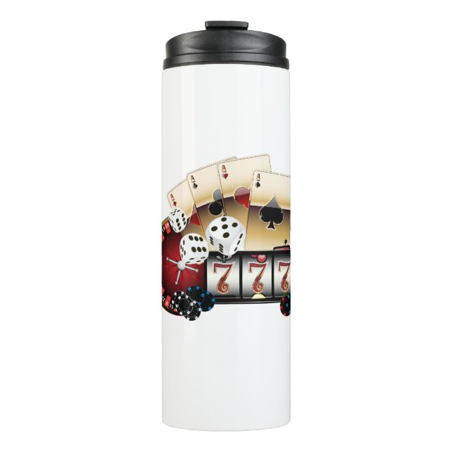 Casino, Vegas, Poker, Glücksspiel, Erwachsene Thermosbecher (Vorderseite)