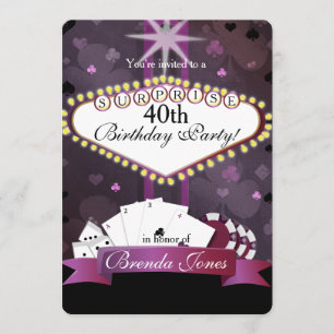 Casino/ Vegas style Anniversaire Invitation