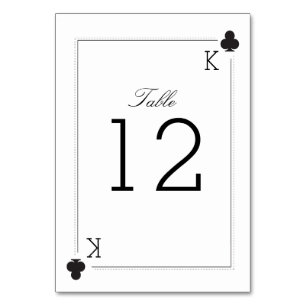 Casino Wedding Tischnummer Card - Clubs