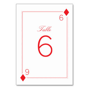 Casino Wedding Tischnummer Card - Diamanten
