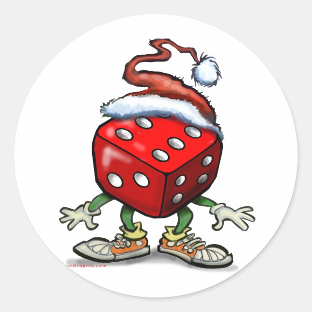 Casino Weihnachten Runder Aufkleber (Vorderseite)
