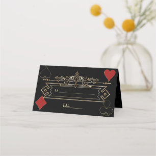 CasinoGold Black Art Deco Roaring 20 Jahre Hochzei Platzkarte