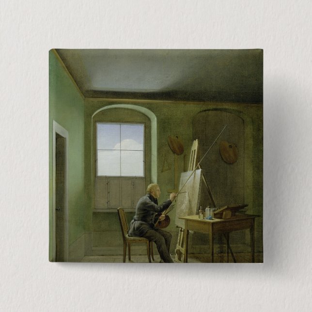 Caspar David Friedrich in seinem Studio, 1811 Button (Vorderseite)