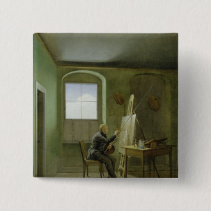 Caspar David Friedrich in seinem Studio, 1811 Button