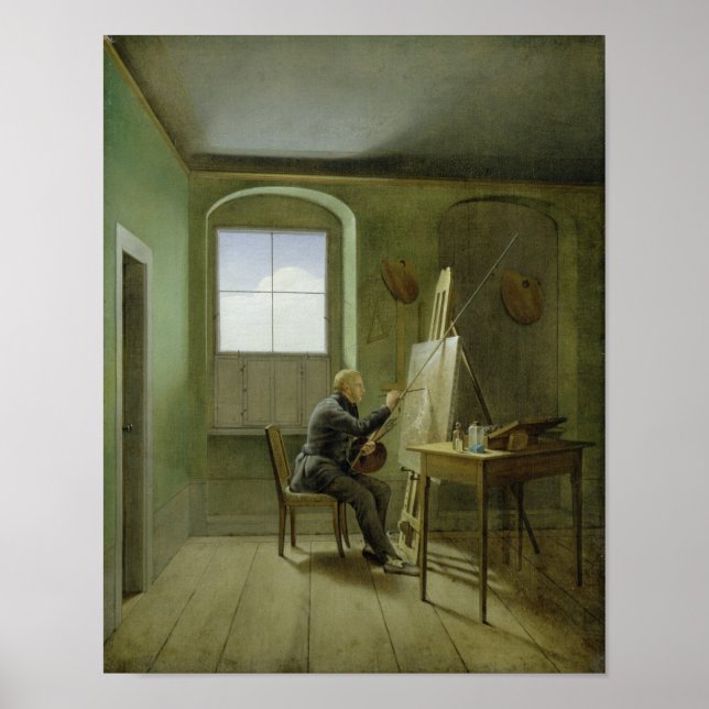 Caspar David Friedrich in seinem Studio, 1811 Poster (Vorne)