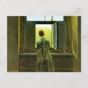 Caspar David Friedrich Woman an einem Fenster Postkarte