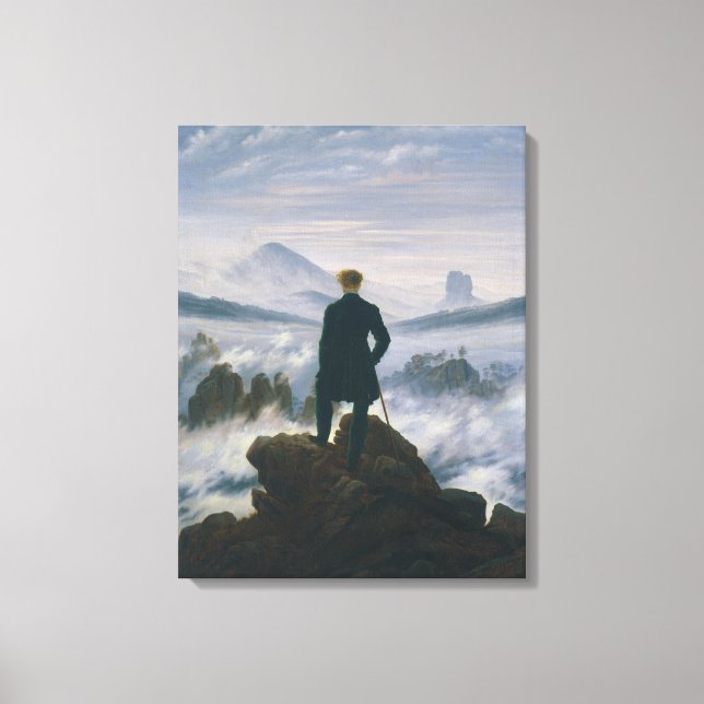 Caspar Friedrich Der Wanderer über dem Nebel Leinwanddruck (Vorderseite)