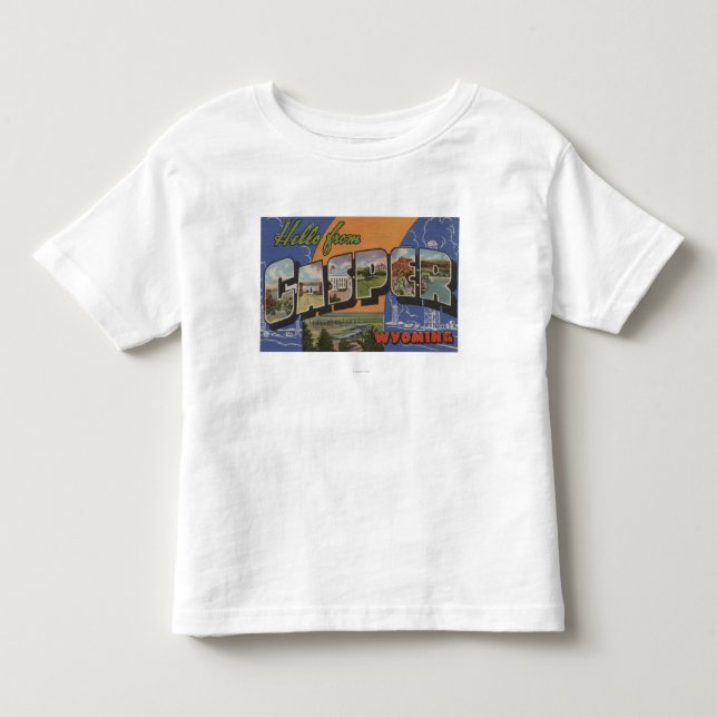 Casper, Wyoming - große Buchstabe-Szenen Kleinkind T-shirt (Vorderseite)