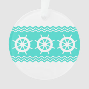 Casque blanche côtière Turquoise Stripe Nautique