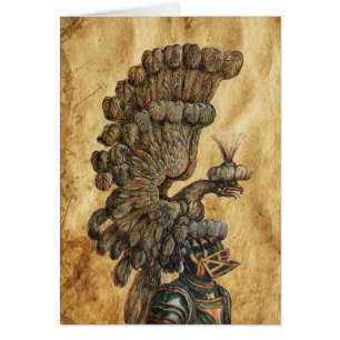 CASQUE DE CHEVALIER ANTIQUE AVEC PARC D'AGLE