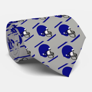 Casque de football bleu sur cravate gris/argent
