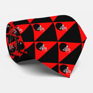 Casque de football sur la cravate rouge et noire