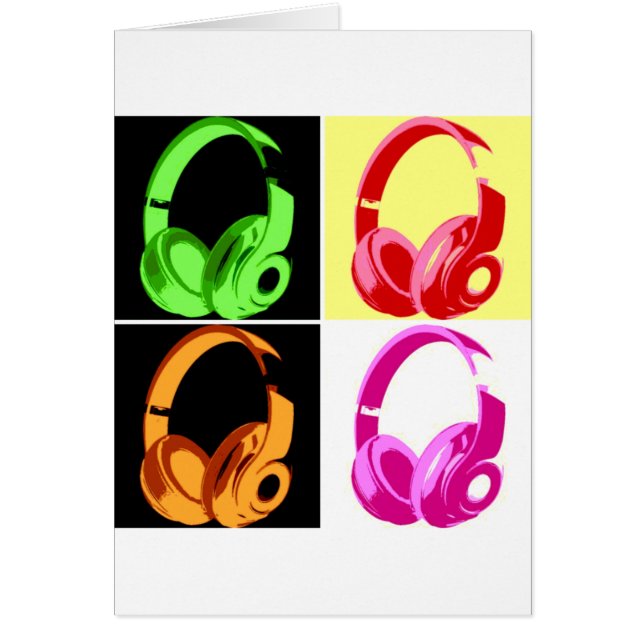 Casque de quatre couleurs Pop Art Tête Téléphone (Devant)