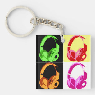 Casque de quatre couleurs Pop Art Tête Téléphone