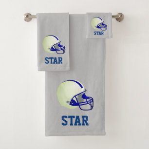 Casque et texte de football américain en gris clai