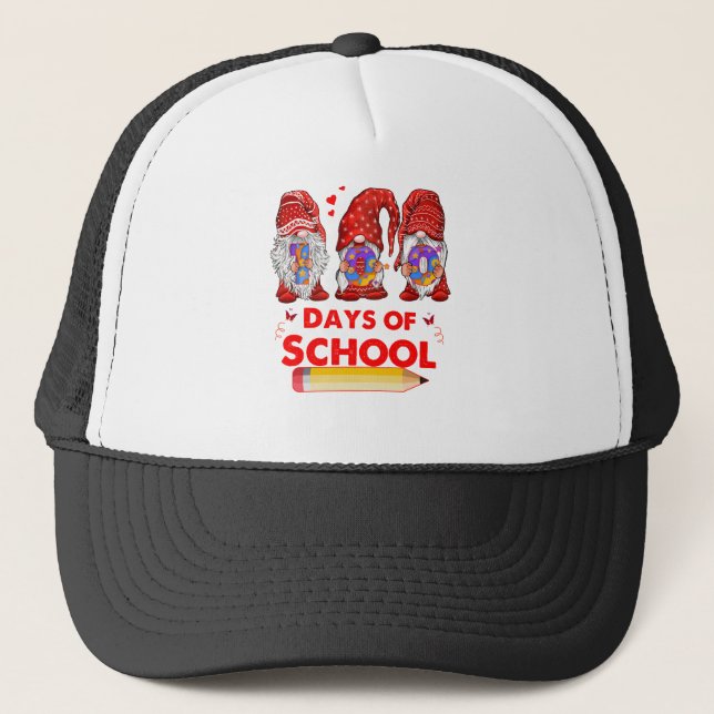 Casquette 100 Jours D'École Mignons Gnomes Virtual Learning  (Devant)