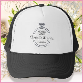 Casquette 10e anniversaire de Mariage de Black & White Wife