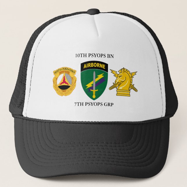 CASQUETTE 10ÈME GROUPE PSYOPS BATTALION 7E GROUPE PSYOPS (Devant)