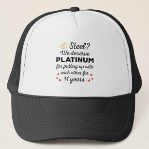 Casquette 11e anniversaire Mariage I - Steel Funny Couple