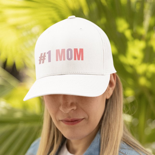 Casquette #1 Maman Retro Pink Trucker Chapeau | Meilleur cad (Créateur téléchargé)