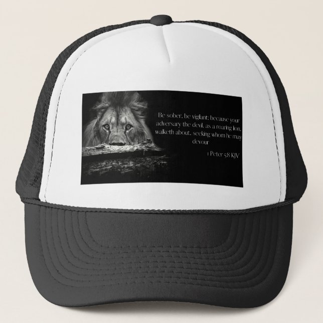 Casquette 1 Pierre 5:8 Soyez alerte et sobre esprit chrétien (Devant)