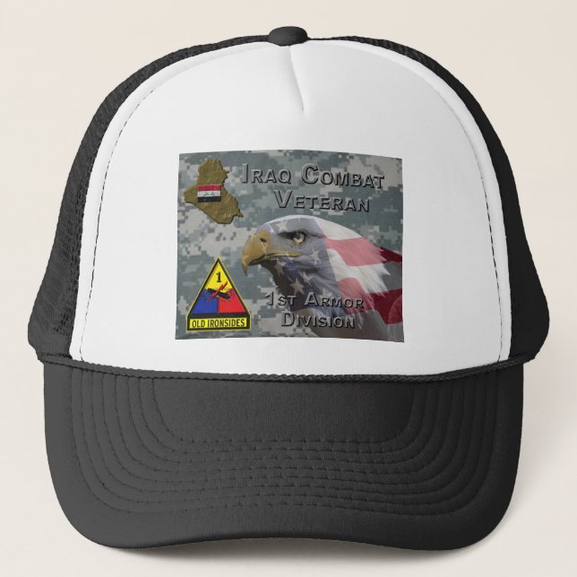 Casquette 1re Division blindée Irak Vétéran de combat (Devant)